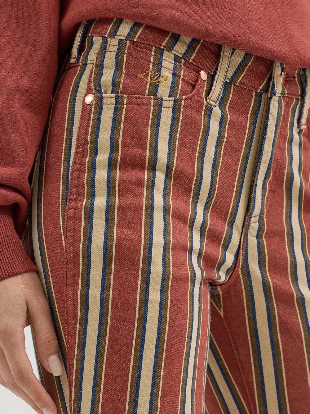 Wrangler x Lainey Wilson Denay Stripe Bell Bottoms 29 - Picture 3 of 8